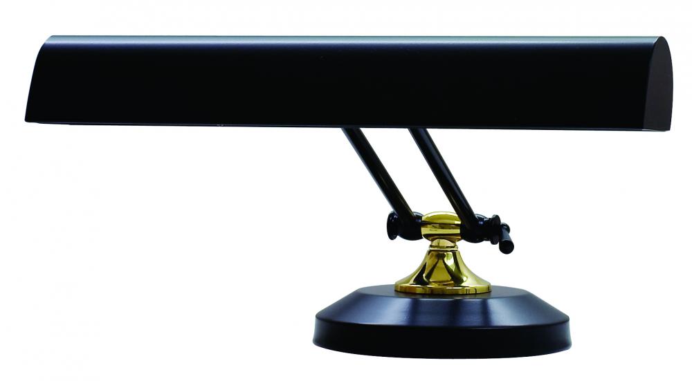 Upright Piano Lamp 14" In Black with Polished Brass Accents