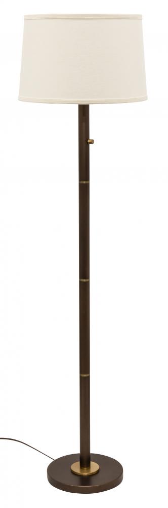 Rupert Three Way Floor Lamp in Chestnut Bronze with Weathered Brass Accents