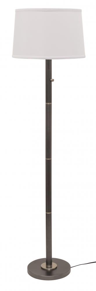 Rupert Three Way Floor Lamp in Granite with Satin Nickel Accents