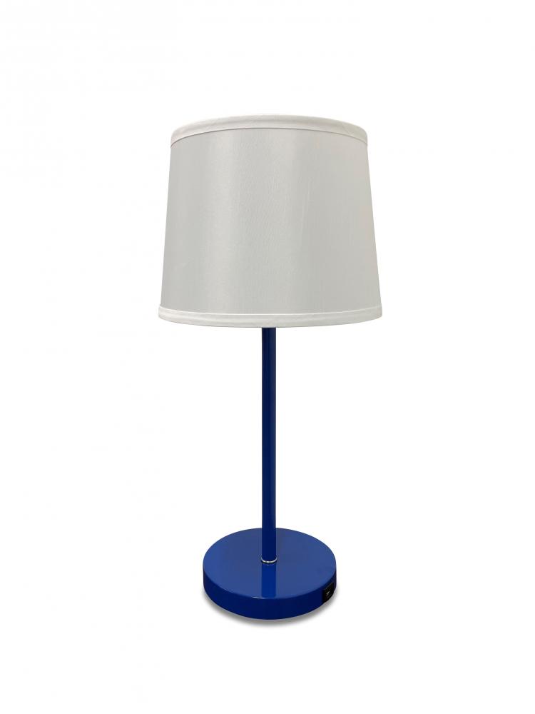 Sawyer Cobalt/Satin Nickel Table Lamps with USB