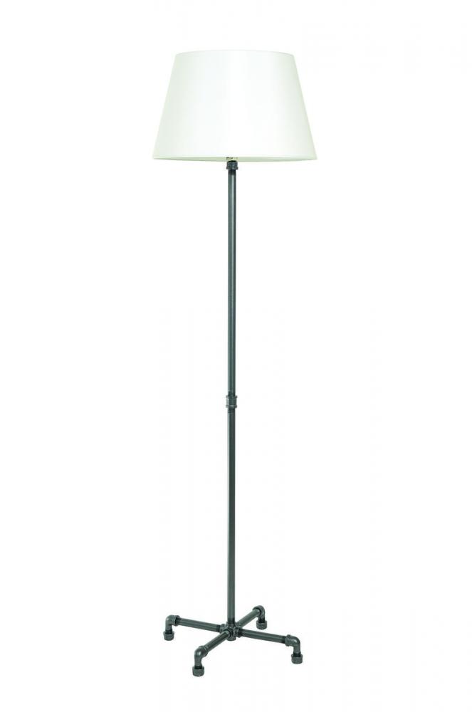 Studio Industrial Black Floor Lamp with Fabric Shade