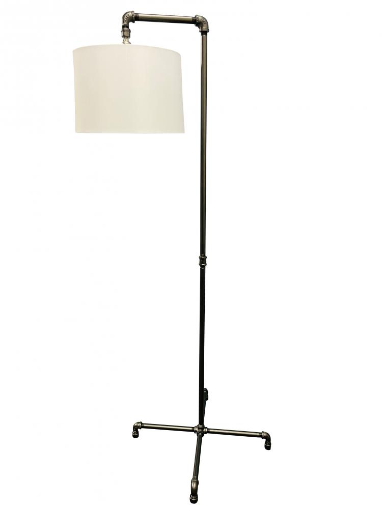 Studio Industrial Granite Down bridge Floor Lamp with Fabric Shade