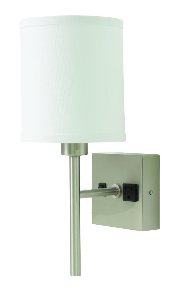 Wall Swings In Satin Nickel with Convenience Outlet