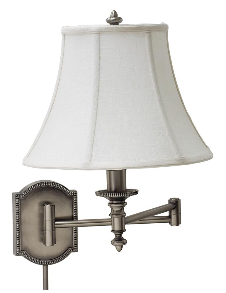 Wall Swing Arm Lamp in Antique Silver