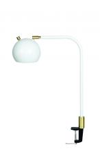 House of Troy AR401-WT/SB - Aria Clip On Table Lamp Round Globe White/Satin Brass