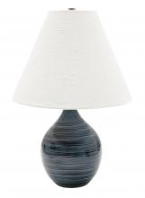 House of Troy GS200-SBG - Scatchard 19" Stoneware Accent Lamp in Scored Blue Gloss