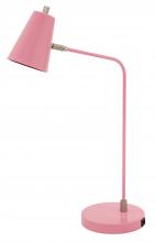 House of Troy K150-PK - Kirby LED Task Lamp in Pink with Satin Nickel Accents and USB Port