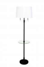 House of Troy KL302-BLK - Killington Black Floor Lamps with Glass Table and Hardback Shade