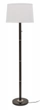 House of Troy RU703-BLK - Rupert Three Way Floor Lamp in Black with Satin Nickel Accents