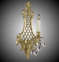 American Brass & Crystal WS9453-A-07G-PI - 1 Light Lattice Medium Wall Sconce