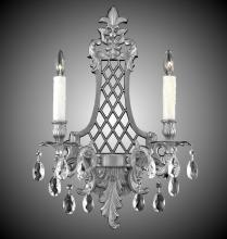 American Brass & Crystal WS9454-A-07G-PI - 2 Light Lattice Medium Wall Sconce