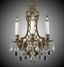 American Brass & Crystal WS9455-A-07G-PI - 3 Light Lattice Medium Wall Sconce