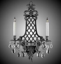 American Brass & Crystal WS9457-A-07G-PI - 2 Light Lattice Large Wall Sconce