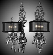 American Brass & Crystal WS9480-A-07G-PI-GL - 3 Light Shaded Extended Wall Sconce