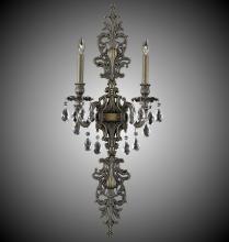 American Brass & Crystal WS9488-A-07G-PI - 2 Light Filigree Extended Top and Tail Wall Sconce