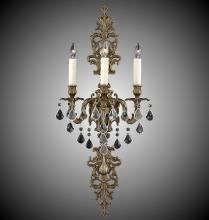 American Brass & Crystal WS9489-A-07G-PI - 3 Light Filigree Extended Top and Tail Wall Sconce