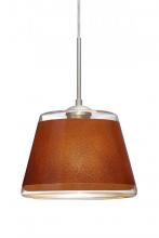 Besa Lighting 1JC-PIC9TN-LED-SN - Besa Pendant Pica 9 Satin Nickel Tan Sand 1x9W LED