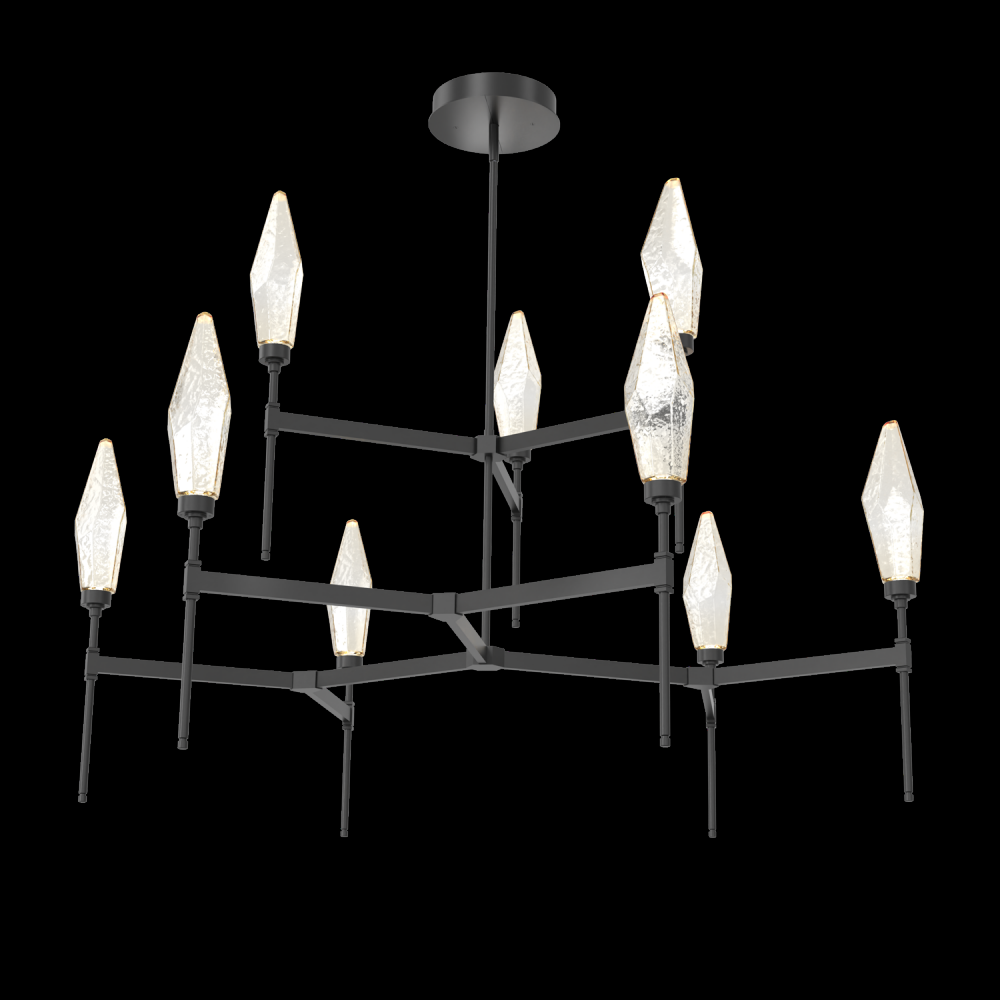 Rock Crystal Round Belvedere Chandelier-54-Matte Black