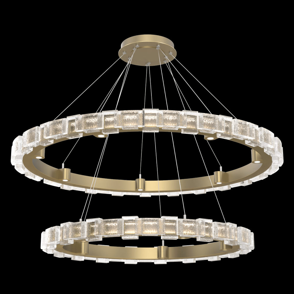 Tessera 38" & 50" Two-Tier Ring-Gilded Brass