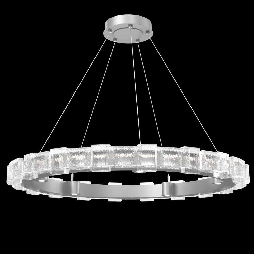 Tessera 38in Ring-Classic Silver-Tetro Cast Glass