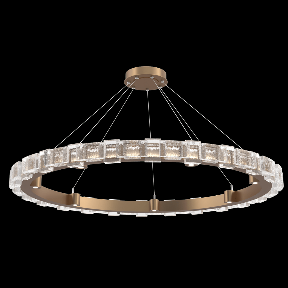 Tessera 50in Ring-Novel Brass-Tetro Cast Glass