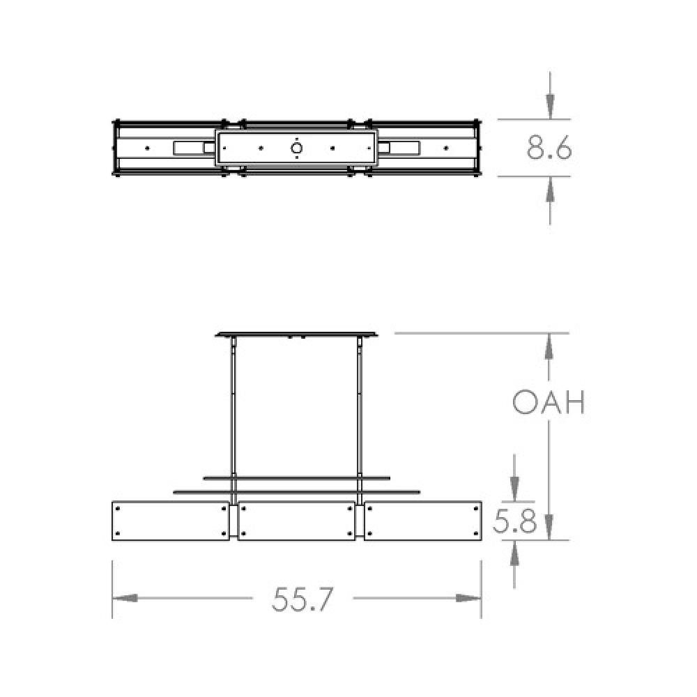 Urban Loft Parallel Linear Suspension-0C-Gilded Brass