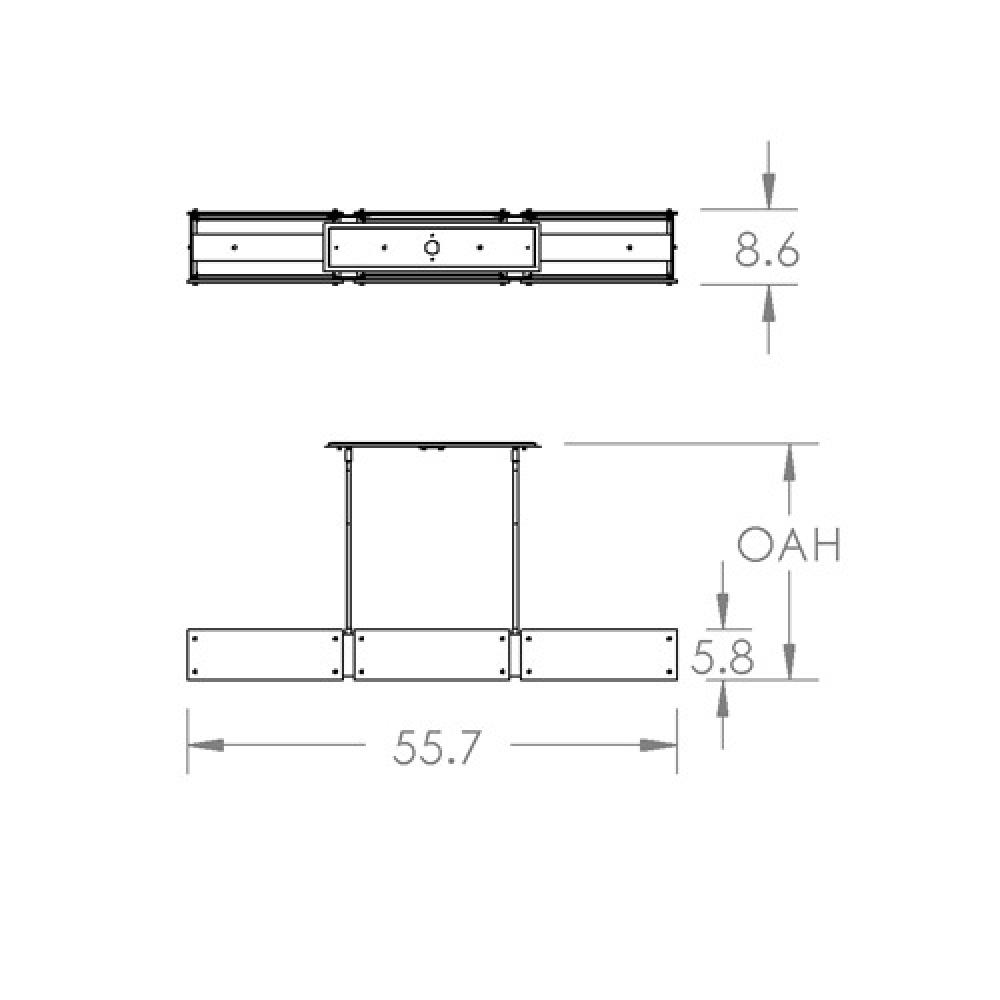 Textured Glass Linear Suspension-56-Flat Bronze