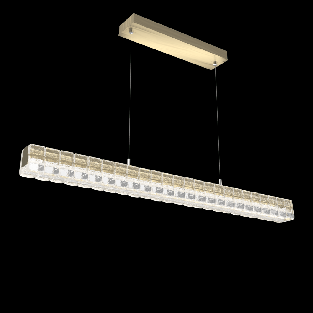 Asscher Linear Suspension 48"-Heritage Brass-Asscher Clear