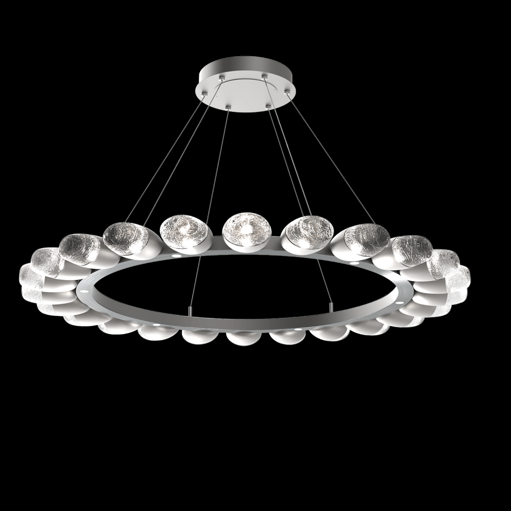 Pebble 48"Ring (24 Small Glass)-Heritage Brass-Pebble Clear
