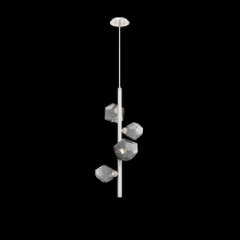 Hammerton CHB0039-T4-BS-S-001-L1 - Gem 4pc Twisted Vine-Beige Silver-Smoke Blown Glass-Threaded Rod Suspension-LED 2700K