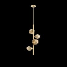 Hammerton CHB0039-T4-GB-B-001-L3 - Gem 4pc Twisted Vine-Gilded Brass-Bronze Blown Glass-Threaded Rod Suspension-LED 3000K