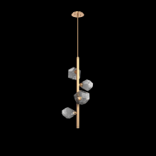 Hammerton CHB0039-T4-NB-S-001-L1 - Gem 4pc Twisted Vine-Novel Brass-Smoke Blown Glass-Threaded Rod Suspension-LED 2700K