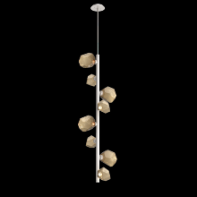 Hammerton CHB0039-T8-BS-B-001-L3 - Gem 8pc Twisted Vine-Beige Silver-Bronze Blown Glass-Threaded Rod Suspension-LED 3000K