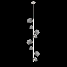 Hammerton CHB0039-T8-BS-S-001-L1 - Gem 8pc Twisted Vine-Beige Silver-Smoke Blown Glass-Threaded Rod Suspension-LED 2700K