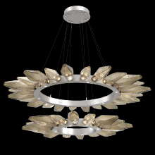 Hammerton CHB0050-2T-BS-CB-CA1-L3 - Rock Crystal Radial Ring Two Tier - 42/56-Metallic Beige Silver