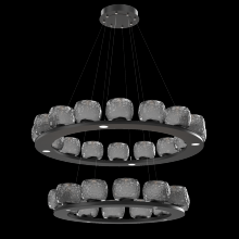 Hammerton CHB0091-2B-MB-S-CA1-L3 - Vessel Two-Tier Platform Ring-Matte Black-Smoke Blown Glass-Stainless Cable-LED 3000K