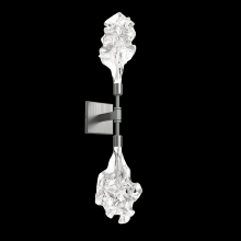 Hammerton IDB0059-02-SN-BC-L3 - Blossom Double Sconce-Satin Nickel-Blossom Clear Blownglass