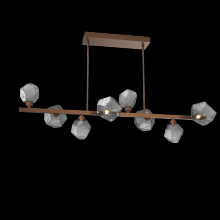 Hammerton PLB0039-T8-BB-S-001-L1 - Gem 8pc Twisted Branch-Burnished Bronze-Smoke Blown Glass-Threaded Rod Suspension-LED 2700K