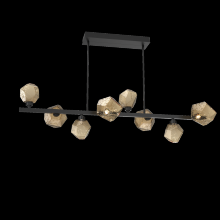 Hammerton PLB0039-T8-MB-B-001-L1 - Gem 8pc Twisted Branch-Matte Black-Bronze Blown Glass-Threaded Rod Suspension-LED 2700K