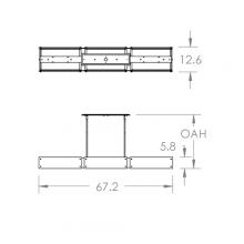 Hammerton PLB0044-67-FB-BG-001-E2 - Textured Glass Linear Suspension-67-Flat Bronze