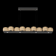 Hammerton PLB0091-0C-MB-B-CA1-L1 - Vessel 59-inch Platform Linear-Matte Black-Bronze Blown Glass-Stainless Cable-LED 2700K