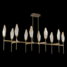 Hammerton PLB0050-67-GB-CA-001-L3 - Rock Crystal Linear Belvedere Suspension-67-Gilded Brass