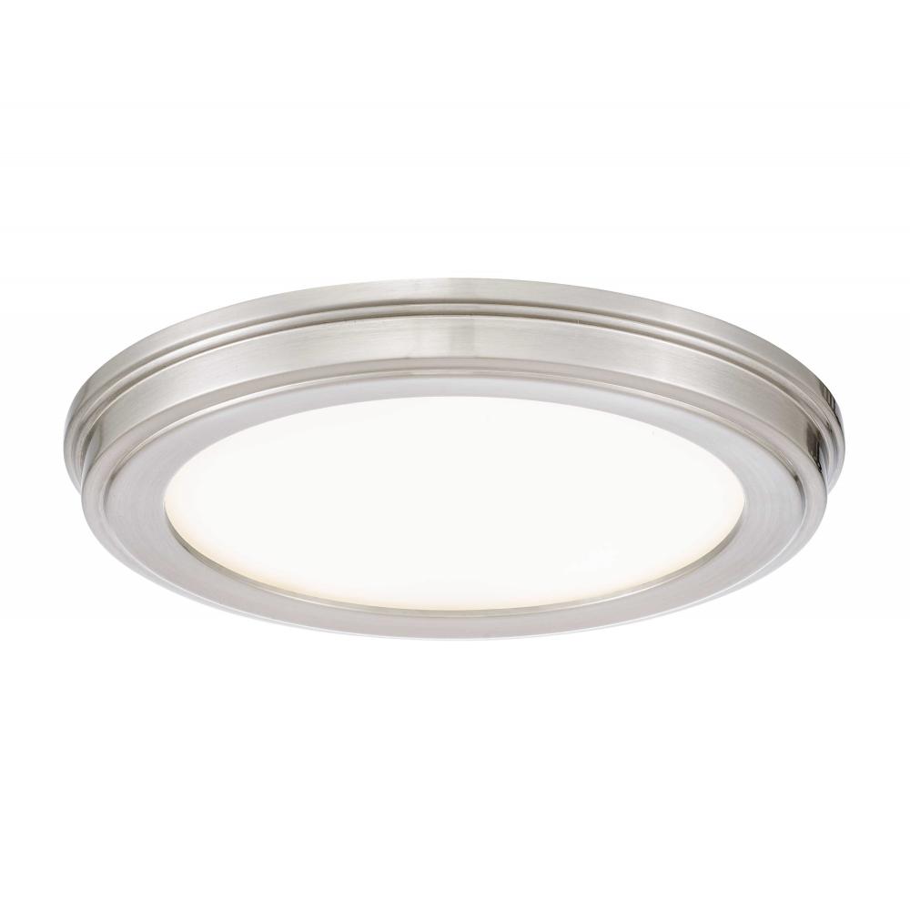 Jupiter 13 in. Brushed Steel Color Changing LED Ceiling Flush Mount – 2 Pack