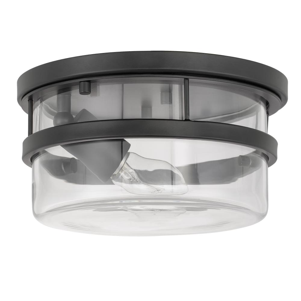 Kenmore 1-Light Black Finish Flush Mount 9.88“ X 9.88” X 5“