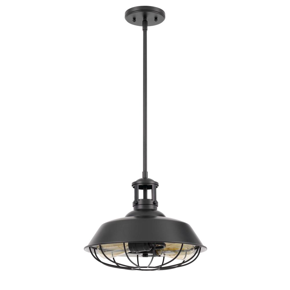 Wilbur 2-Light Black Finish Pendant 14“ X 14” X 12“