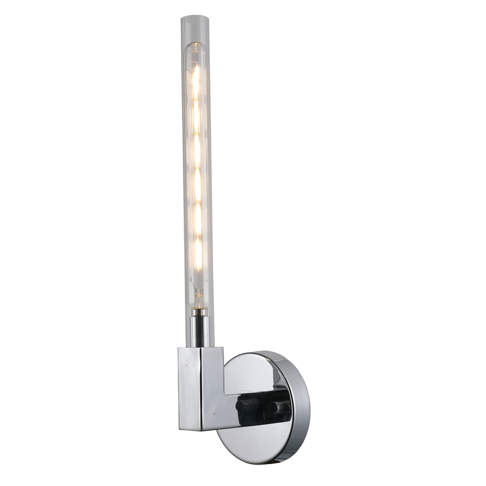 Silhouette 4-Watt Chrome Finish LEd Tall Wall Sconce 5 in. L x 16 in. H 6000K ADA