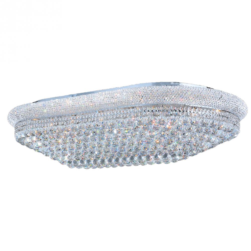 Empire 28-Light Chrome Finish and Clear Crystal Flush Mount Ceiling Light 48 in. L x 28 in. W x 12 i