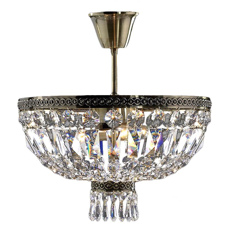 Metropolitan 4-Light Antique Bronze Finish Crystal Semi Flush Mount Ceiling Light 16 in. Dia x 14 in