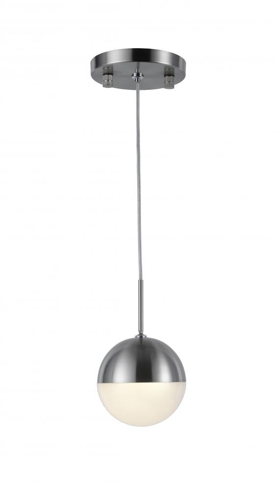 Phantasm 2.5-Watt Matte Nickel Finish Integrated LEd Iced Opal Acrylic Mini Pendant Ceiling Light 30