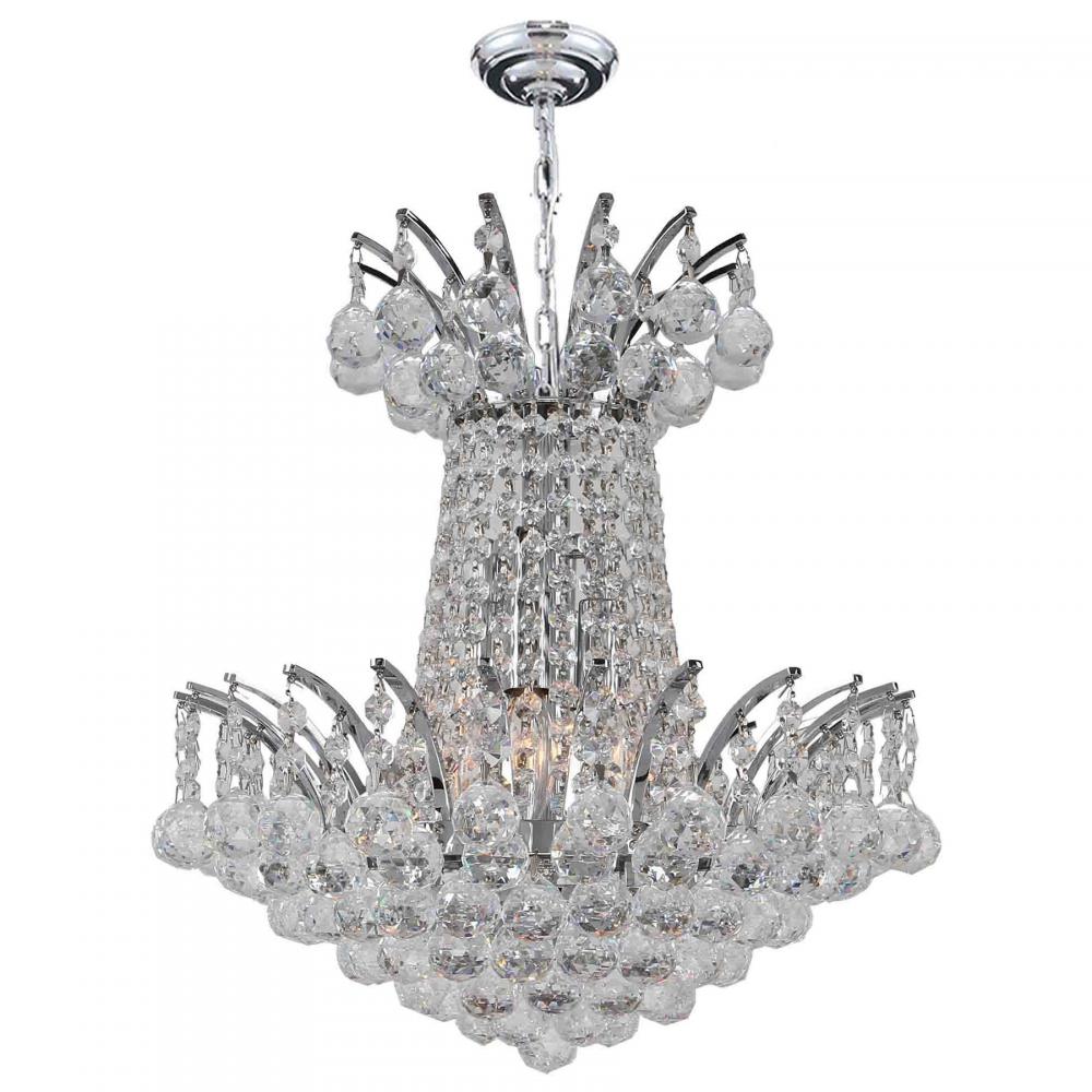 Empire 4-Light Chrome Finish and Clear Crystal Chandelier 16 in. Dia x 16 in. H Mini